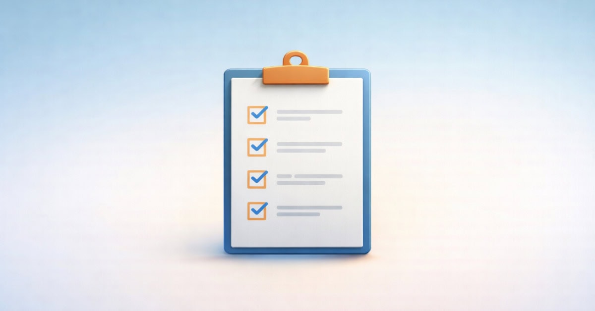 Minimal checklist illustration representing a simple business planning process