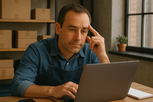 Small business owner processing a customer payment on a tablet POS system in a modern salon, highlighting technology in everyday business operations.