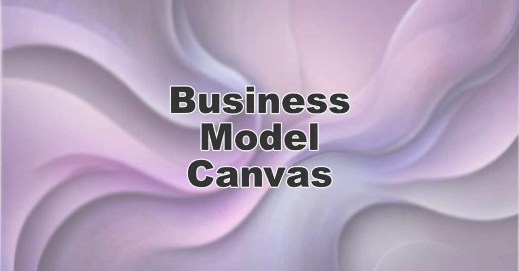 Business Model Canvas title image with purple abstract background
